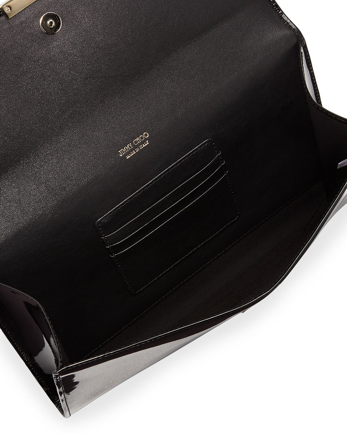 large black patent clutch bag