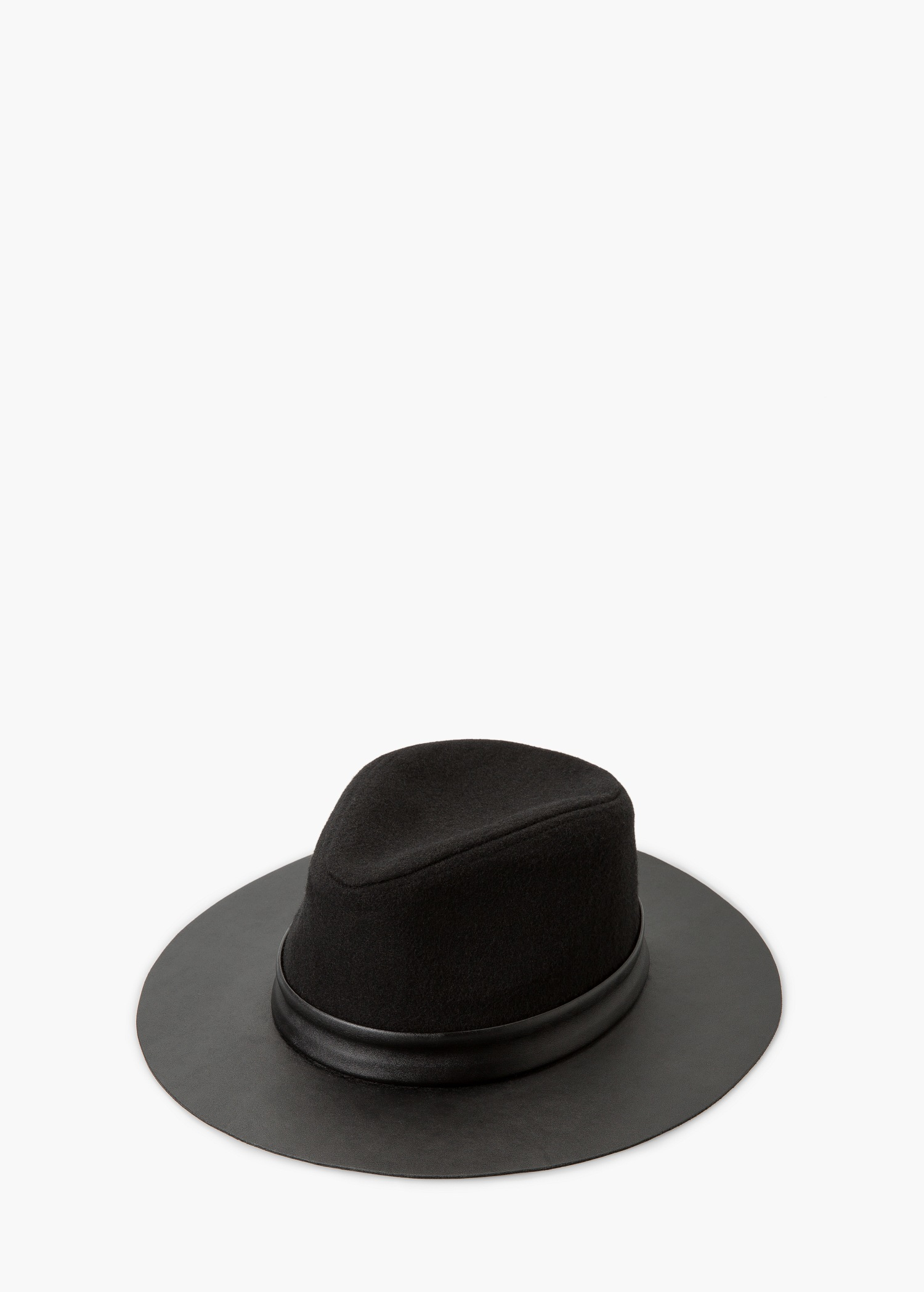 Lyst Mango Contrast Wool Fedora Hat in Black