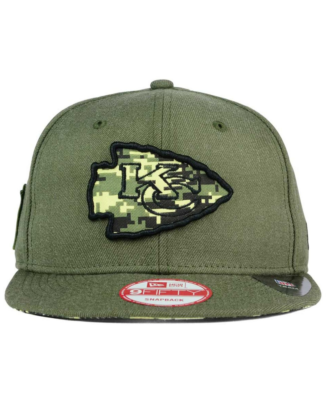 Ktz Kansas City Chiefs Sgt Patch 9fifty Snapback Cap in Green for Men ...