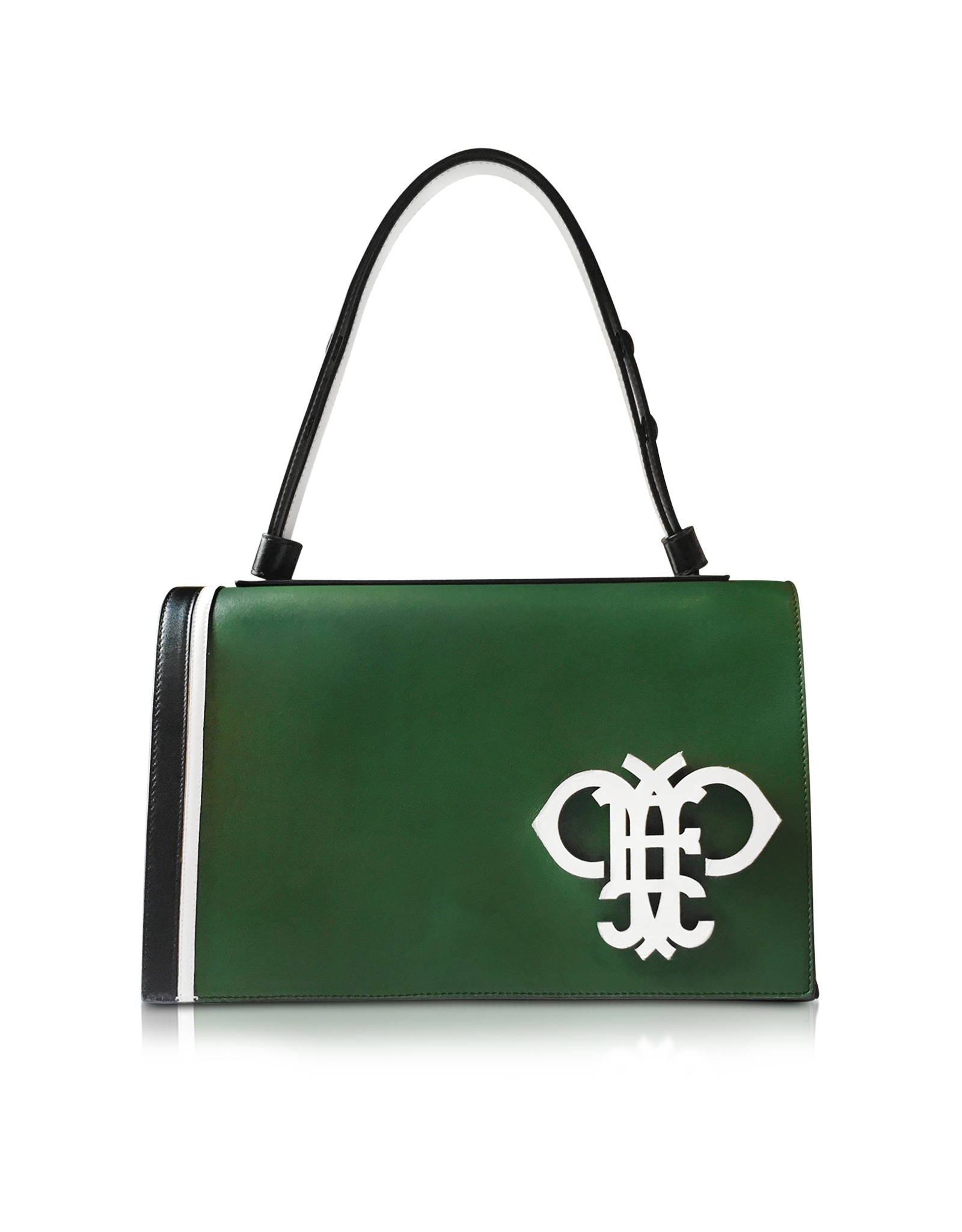 Emilio Pucci Large Logo Green Leather Shoulder Bag In Lyst Gallery