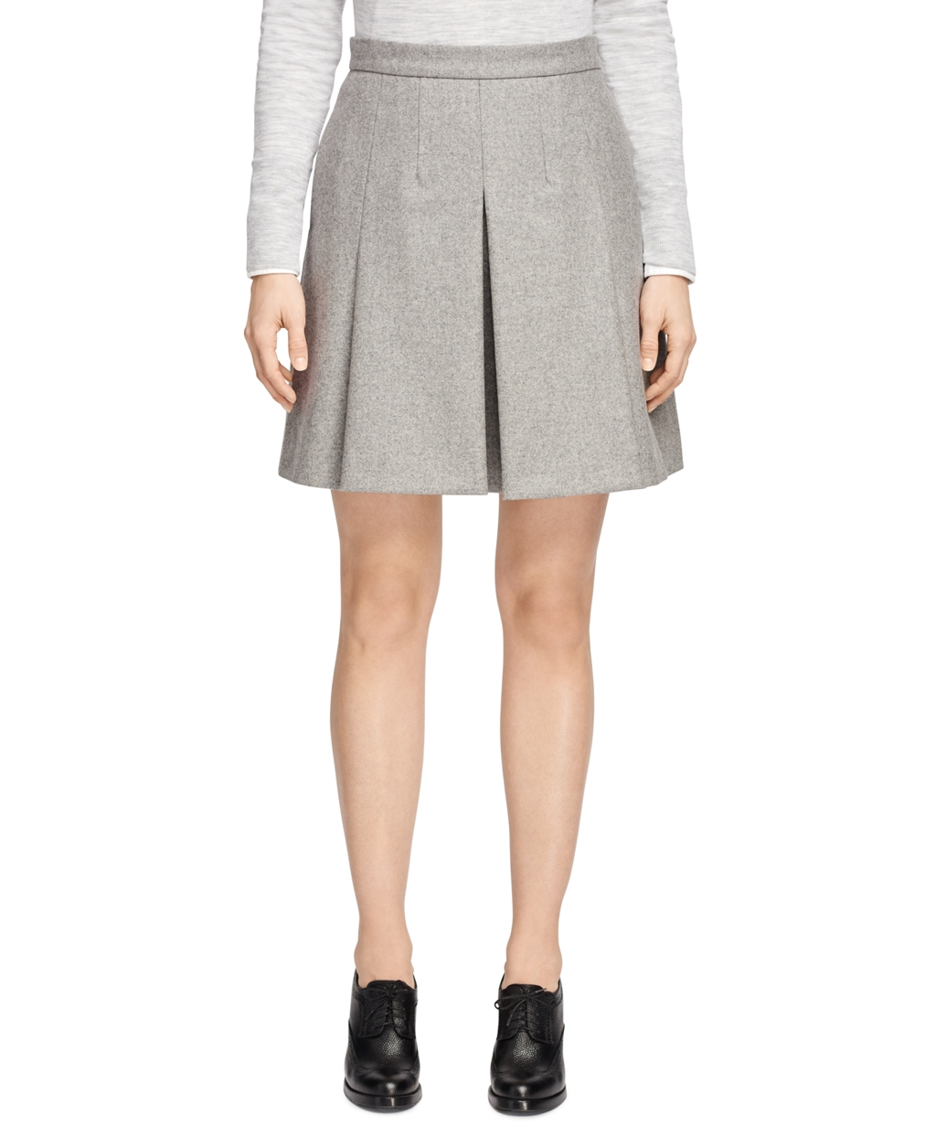 Lyst - Brooks Brothers Wool Blend Pleated Skirt in Gray