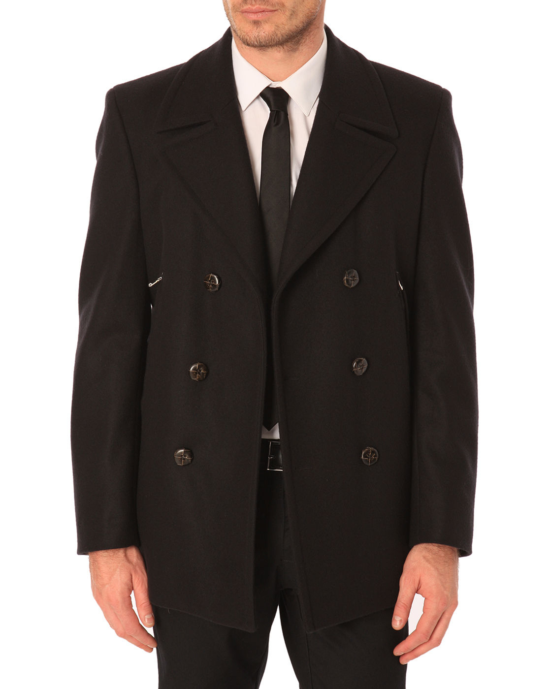 Melindagloss Classic Navy Blue Wool And Cashmere Pea Coat in Blue for