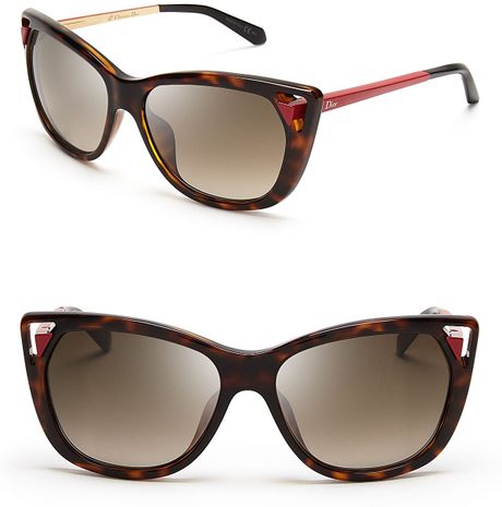 Dior Chromatic 1 Cat Eye Sunglasses in Red (Havana/Matte Red) | Lyst