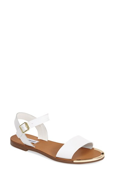 Steve Madden 'Rillie' Two Strap Sandal in White (white leather) | Lyst