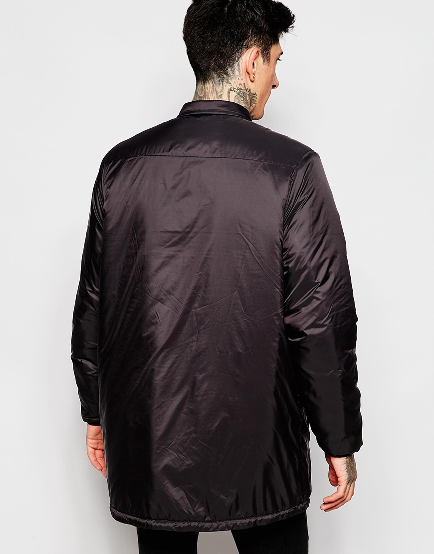 Asos Coach Jacket In Nylon Fabric In Black For Men Lyst 4638