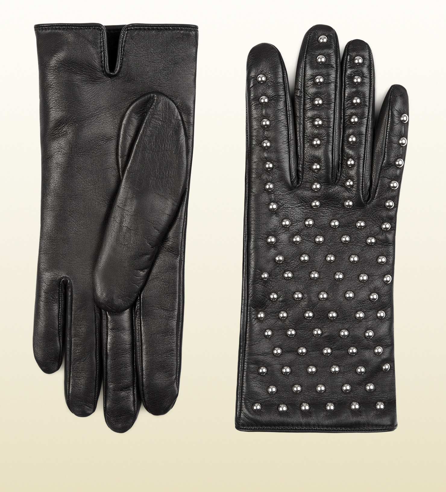 Lyst Gucci Women's Studded Leather Gloves in Black