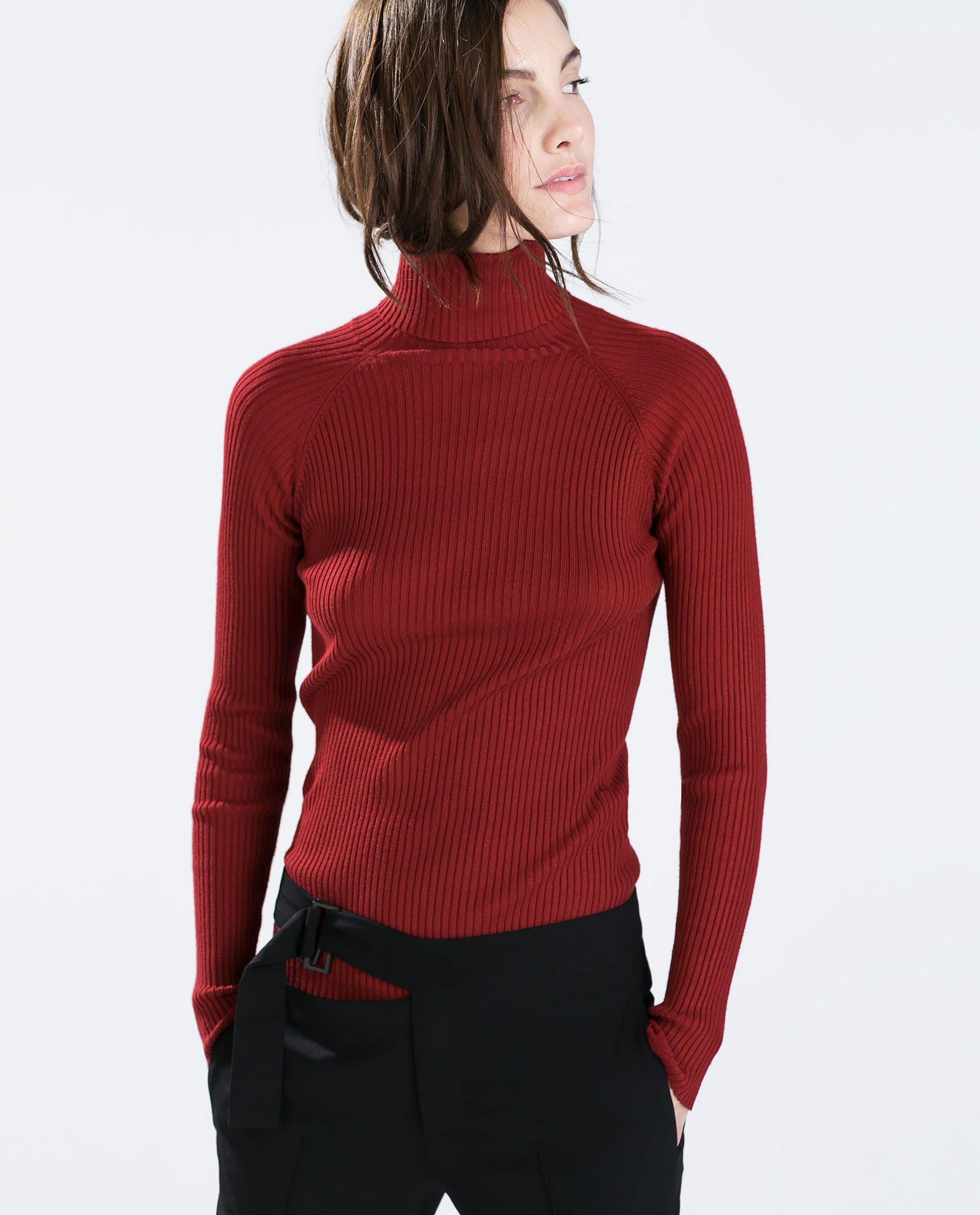 cropped ribbed sweater zara