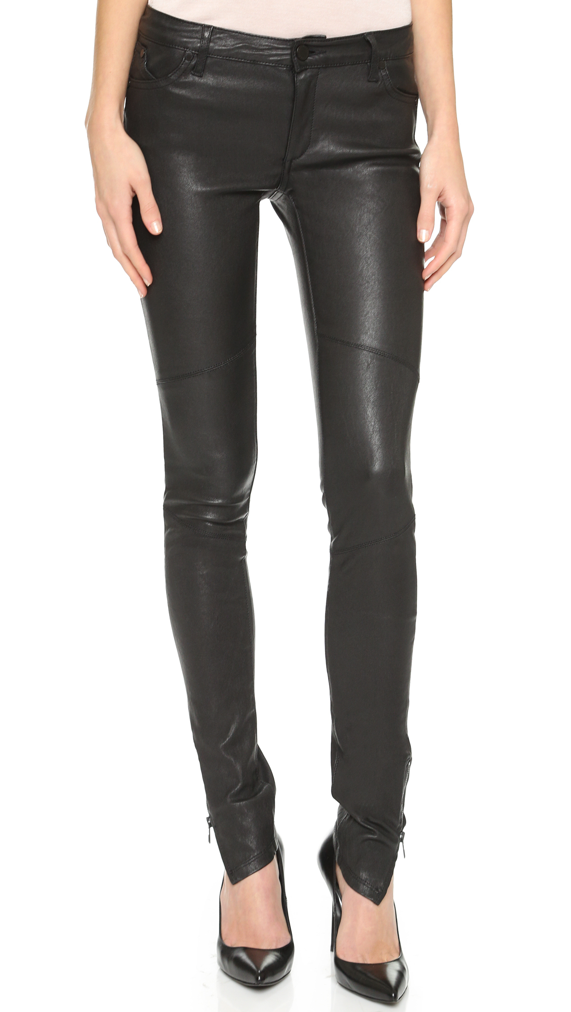 Lyst - Superfine Rebel Luxe Stretch Leather Pants in Black