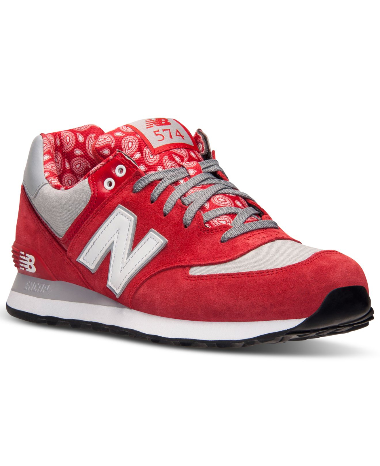 New balance Men's 574 Paisley Casual Sneakers From Finish Line in Red ...
