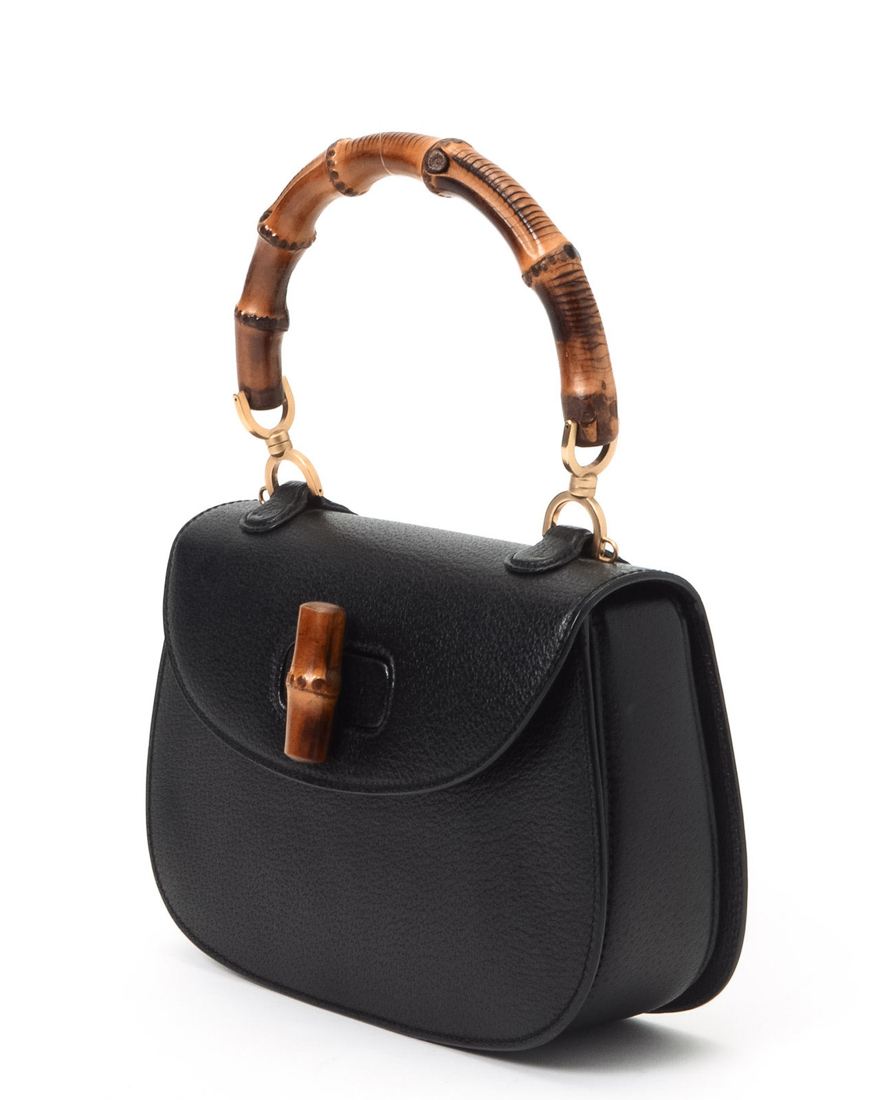 Lyst - Gucci Bamboo Handle Handbag in Black