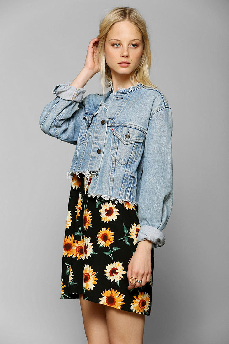 Urban Outfitters Urban Renewal Cropped Denim Jacket In Blue Lyst