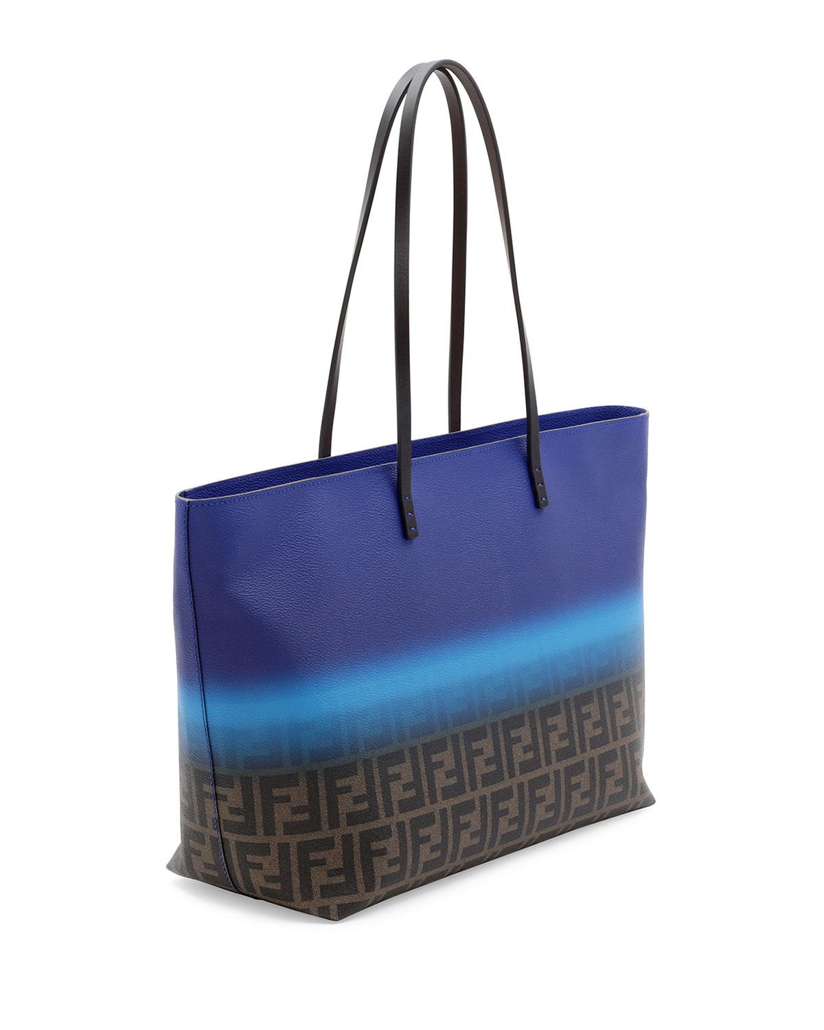 Fendi Painted Zucca Medium Roll Tote Bag in Blue - Lyst