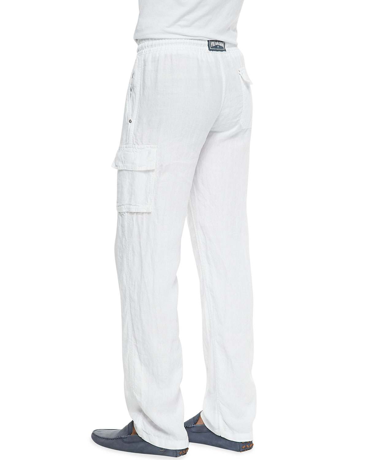 white linen pants