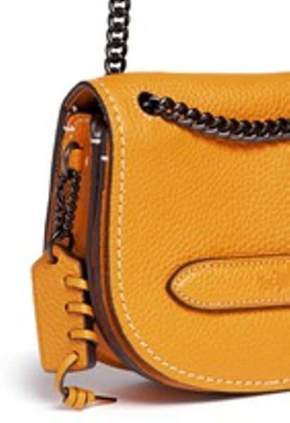 Coach &#39;small Shadow&#39; Pebbled Leather Chain Crossbody Bag in Yellow
