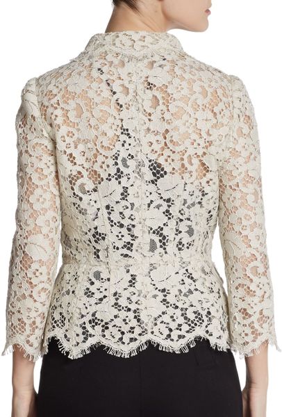 Dolce & Gabbana Lace Peplum Jacket in Beige (cream) | Lyst