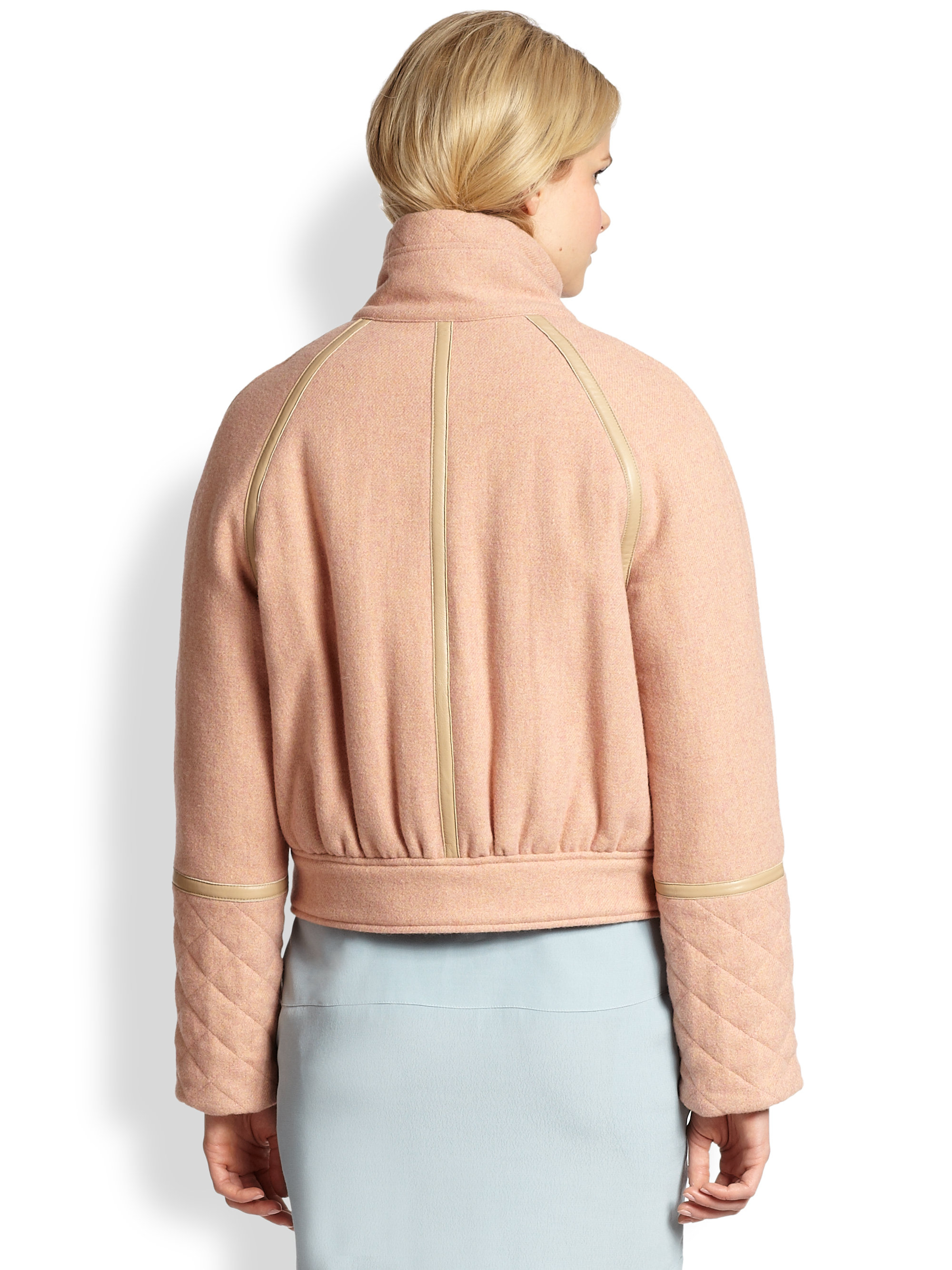 Lyst - See By Chloé Wool-Blend Bomber Jacket in Pink