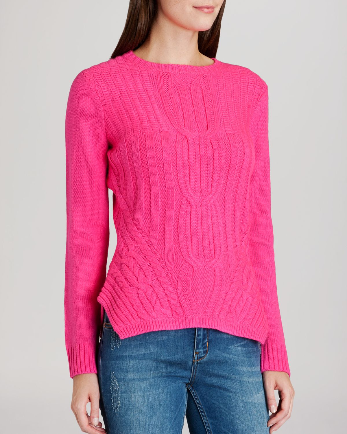 Ted Baker Sweater - Daisuma Cable Knit in Pink (Mid Pink) | Lyst