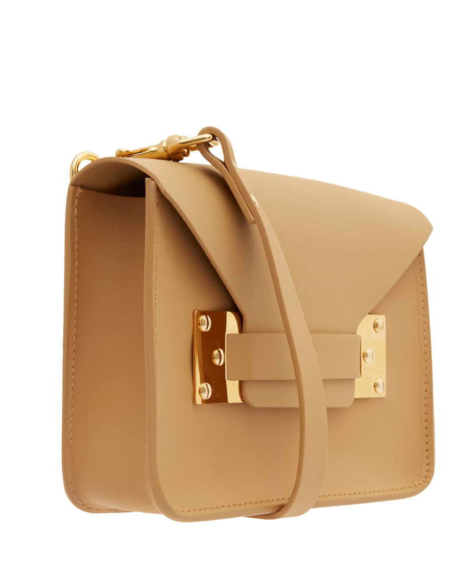 Lyst - Sophie Hulme Mini Beige Leather Envelope Bag in Natural