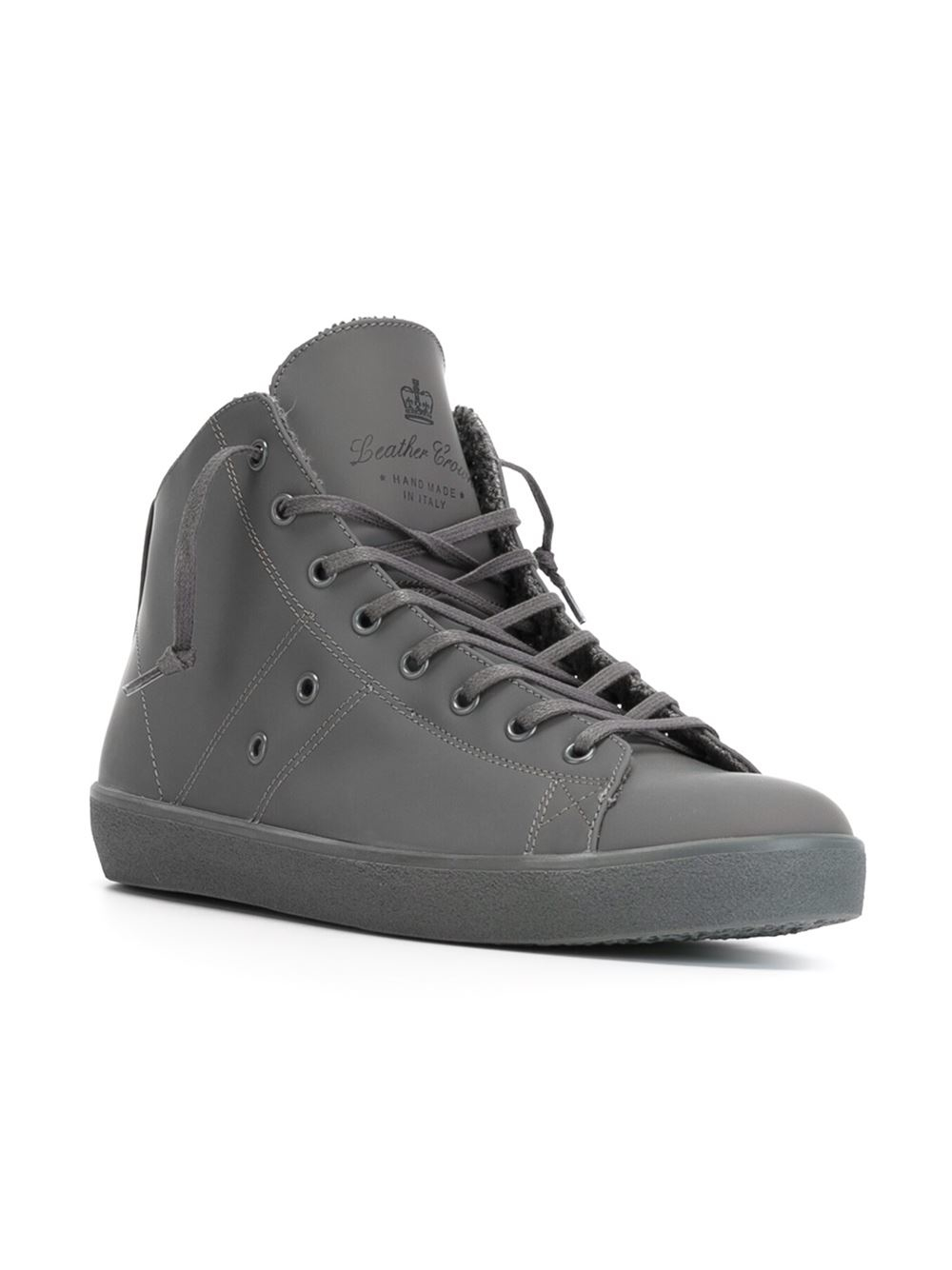 Lyst - Leather Crown Classic Hi-top Sneakers in Gray for Men
