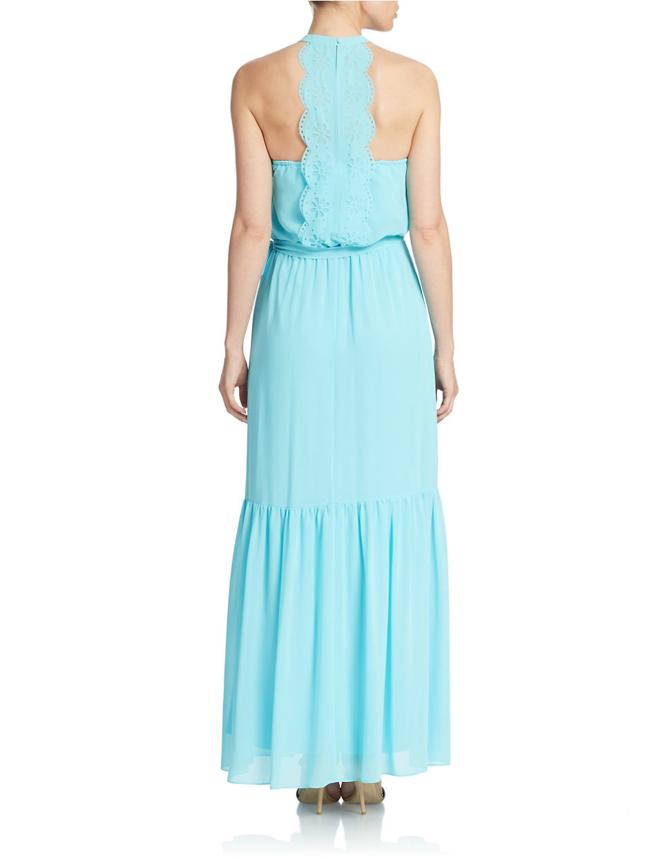 Lyst Jessica Simpson Cobalt Ruffle Maxi Dress In Blue 7214