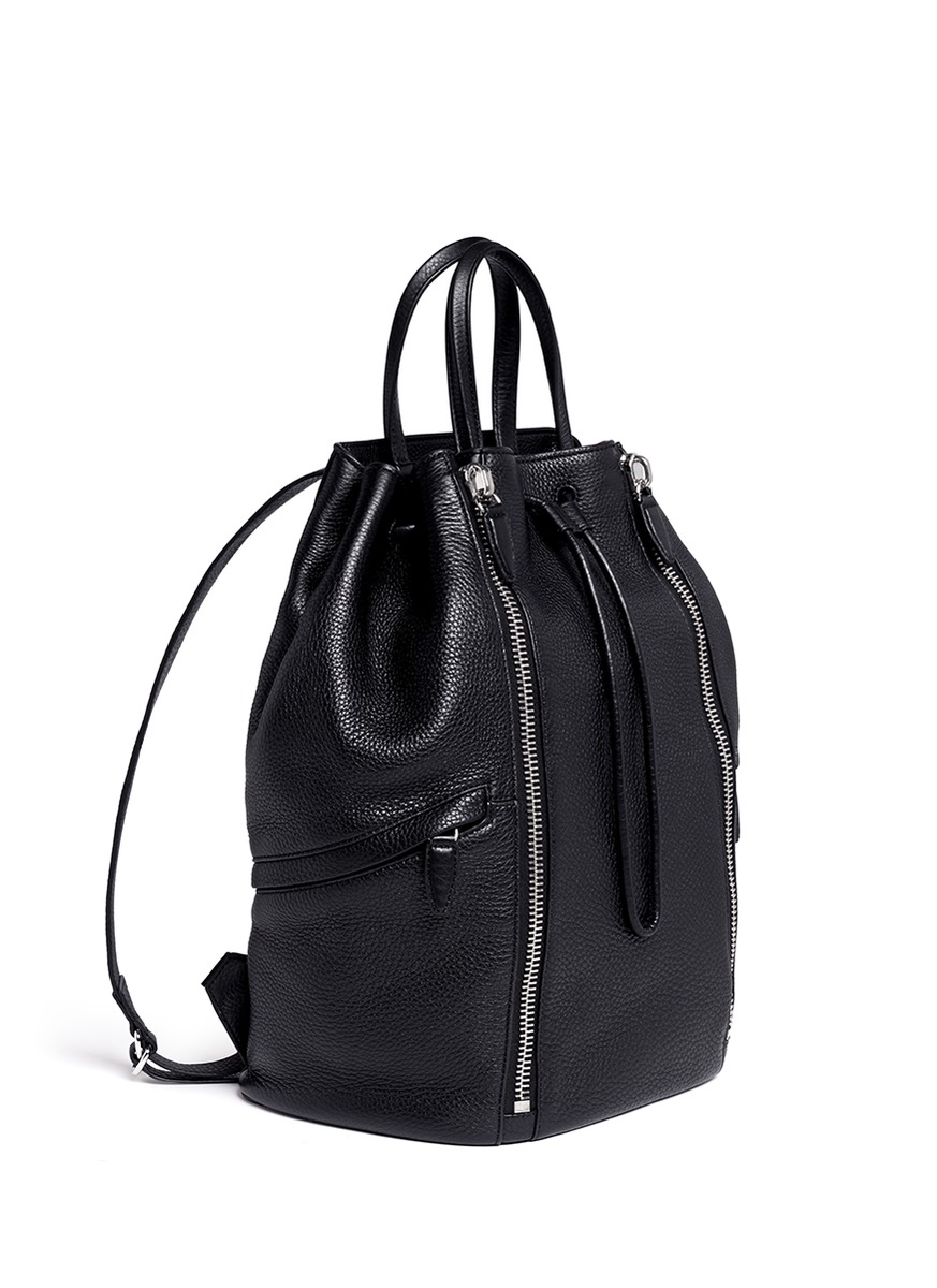 Lyst - Alexander wang Leather Drawstring Backpack in Black for Men