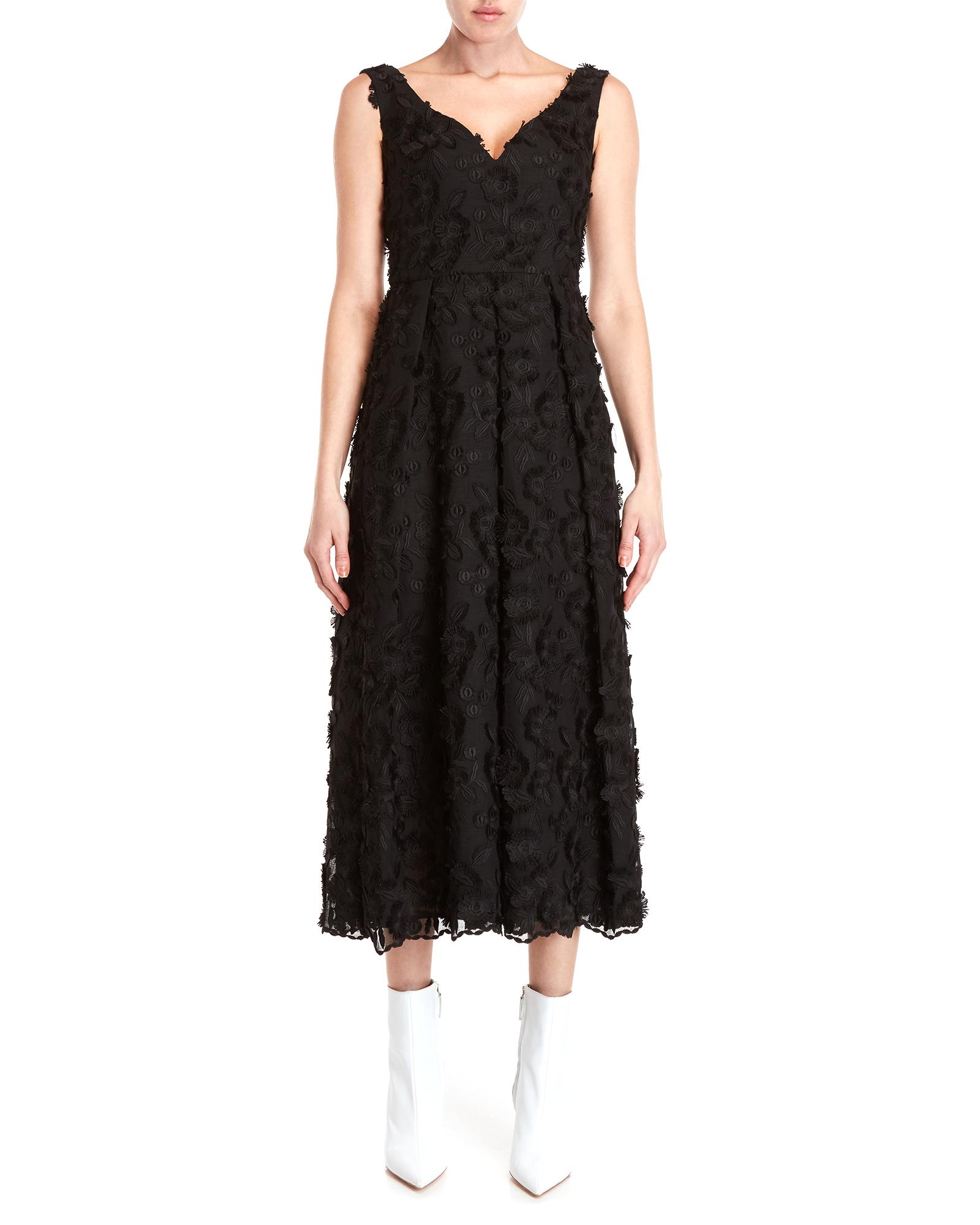 Boutique Applique Dress Black