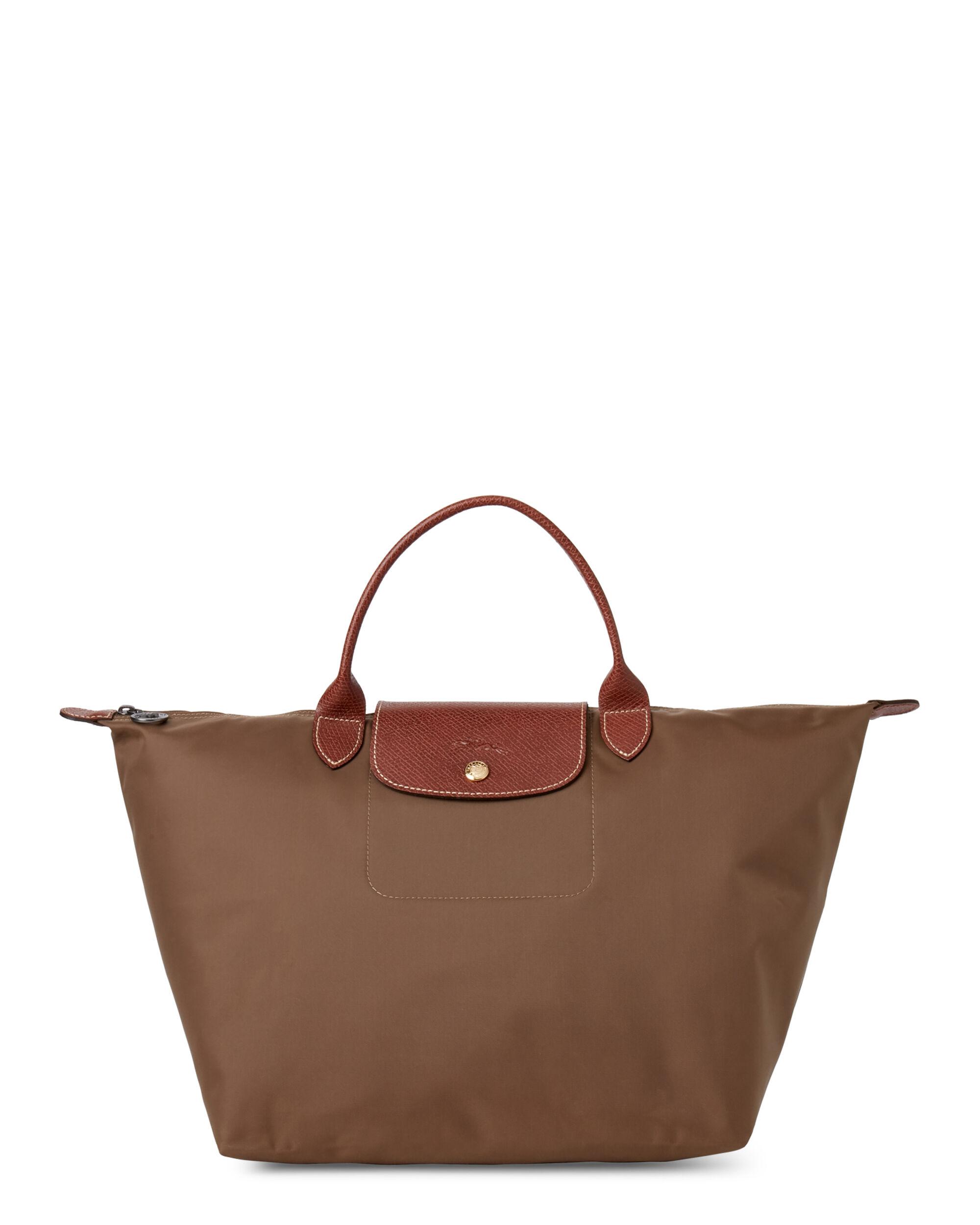 Longchamp Khaki Le Pliage Medium Top Handle Bag Lyst