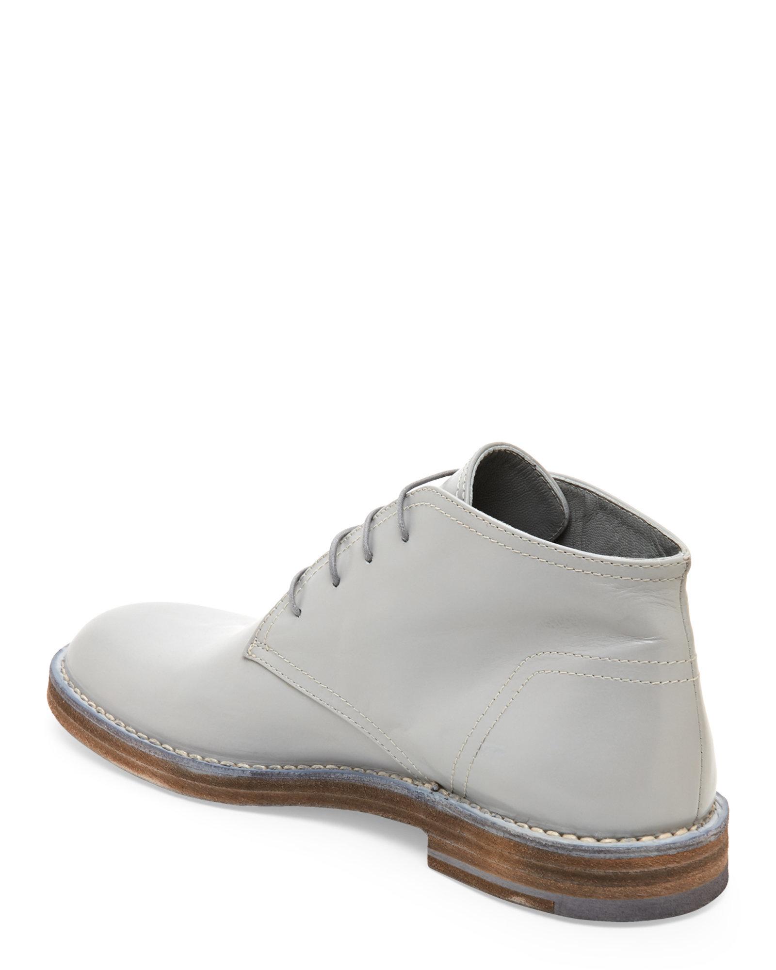 Jil Sander Light Grey Leather Chukka Boots in Gray for Men