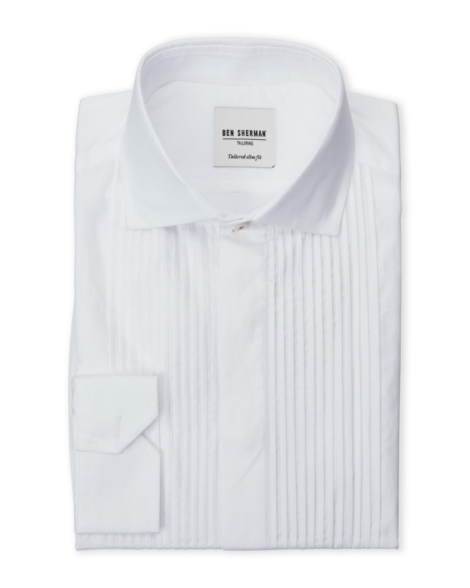 Lyst - Ben Sherman French Cuffs Tuxedo Dress Shirt in White for Men