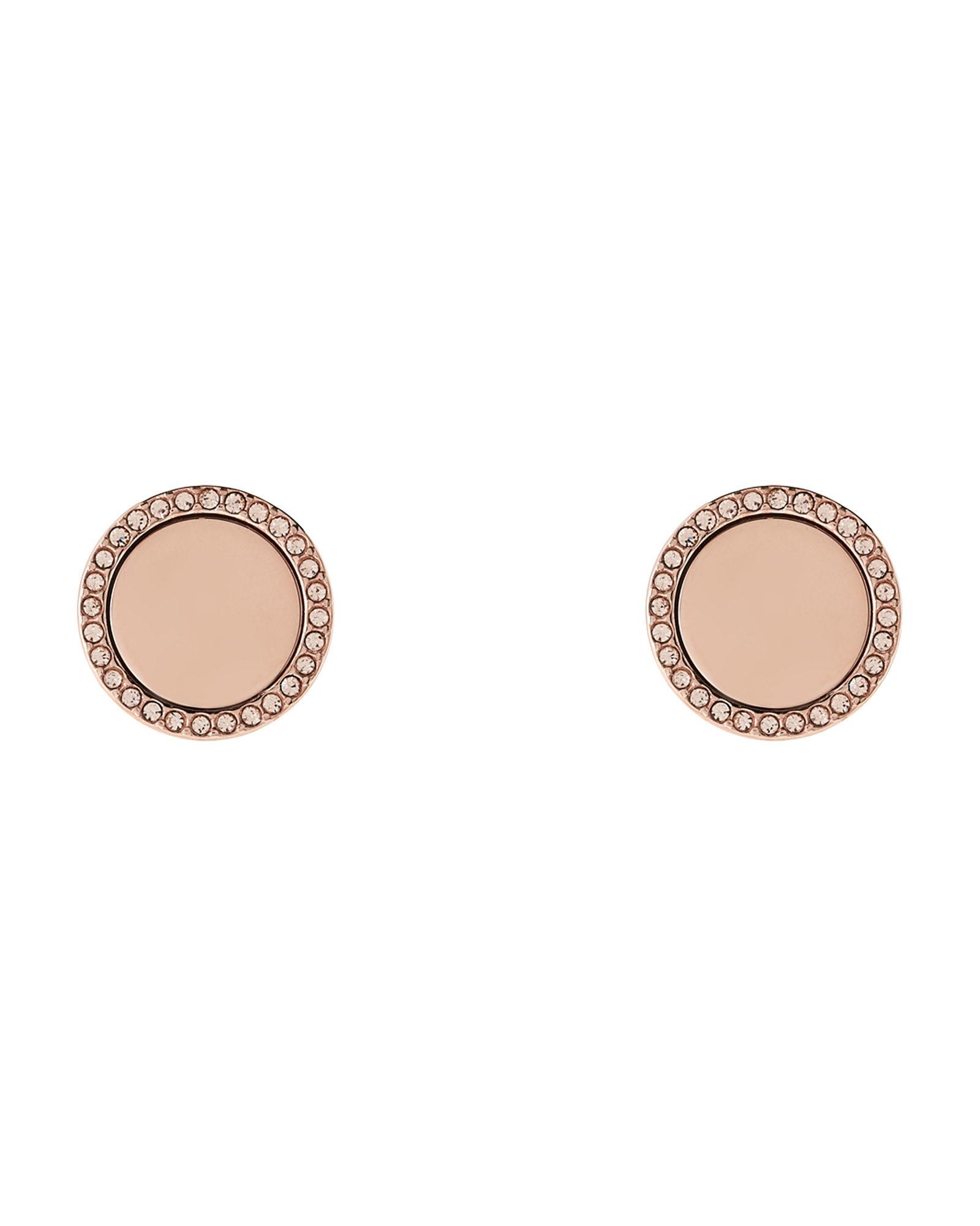 Lyst Michael Kors Rose Gold Tone Crystal Stud Earrings In Metallic Gallery
