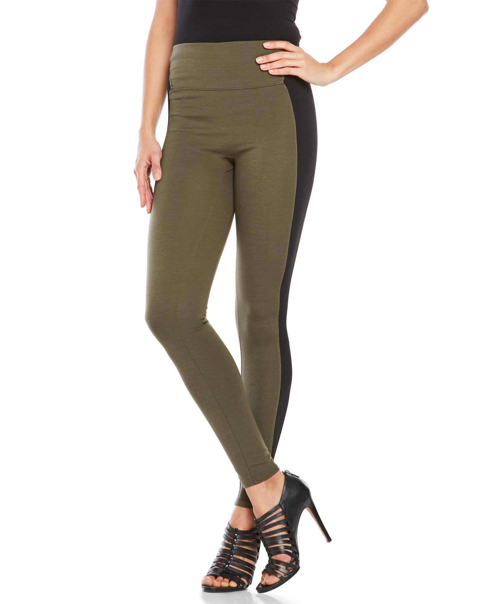 spanx green leather leggings