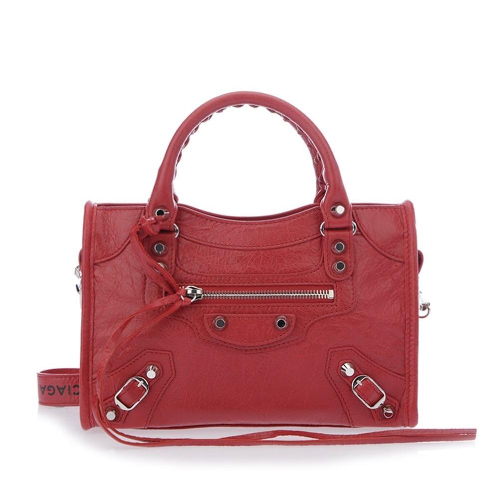 Balenciaga Classic Mini City Crossbody Bag in Red - Lyst