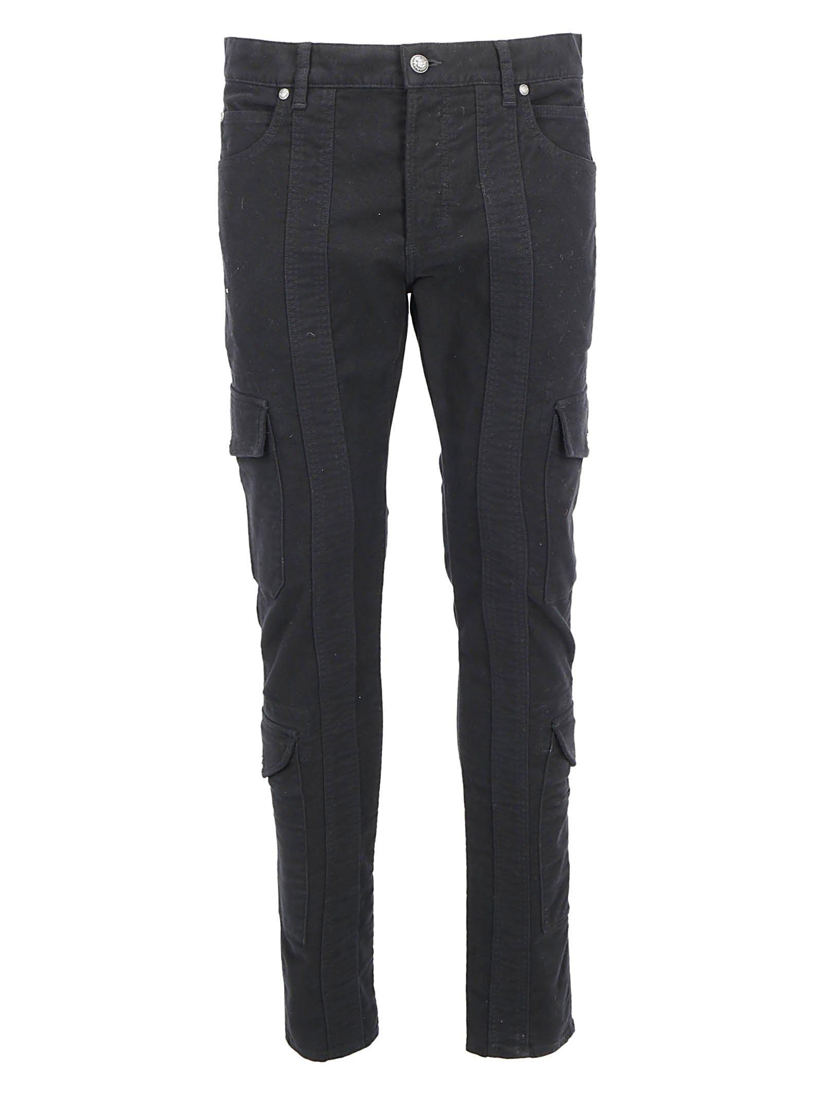 Balmain Cotton Panelled Cargo Pants in Black for Men - Lyst