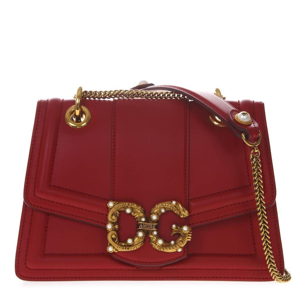 Dolce & Gabbana Dg Amore Shoulder Bag in Red - Lyst