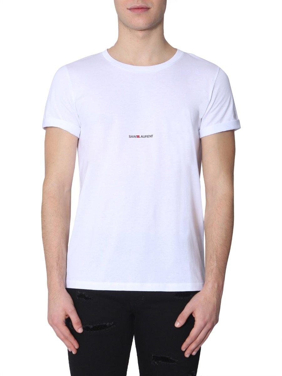 Saint Laurent Logo T-shirt in White for Men - Save 15% - Lyst