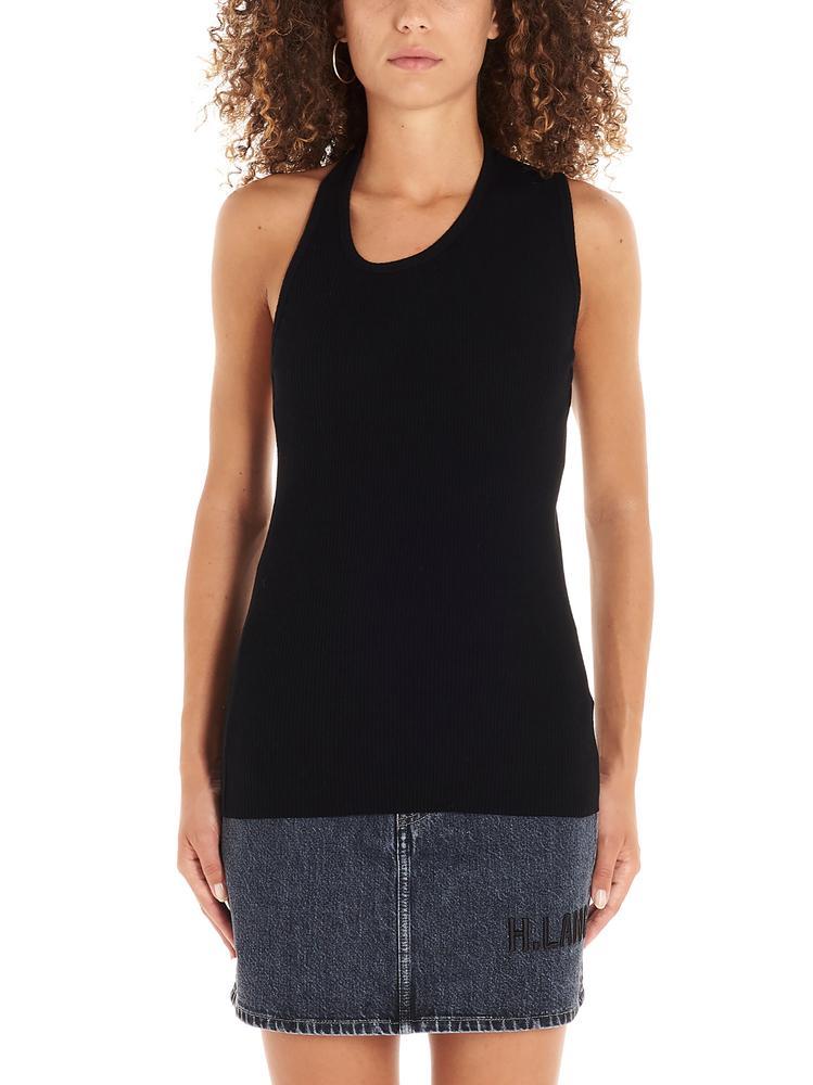 Helmut Lang Cotton Asymmetric Tank Top in Black - Lyst