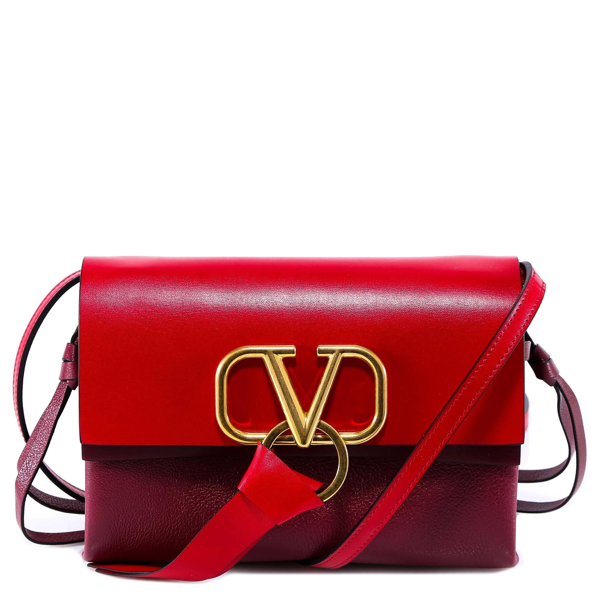 Valentino Garavani Small V-rring Crossbody Bag in Red - Lyst