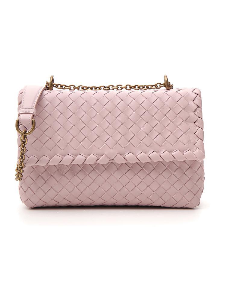 Bottega Veneta Woven Crossbody Bag in Pink - Lyst