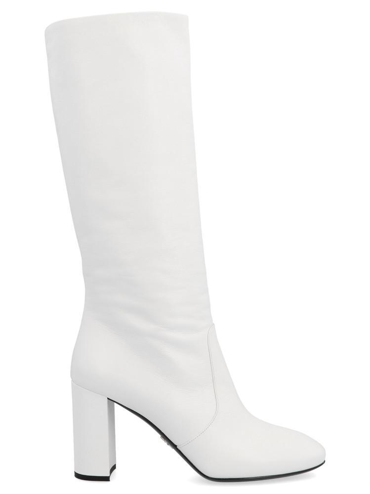 Prada Leather Calf Leg Boots in White - Save 1% - Lyst