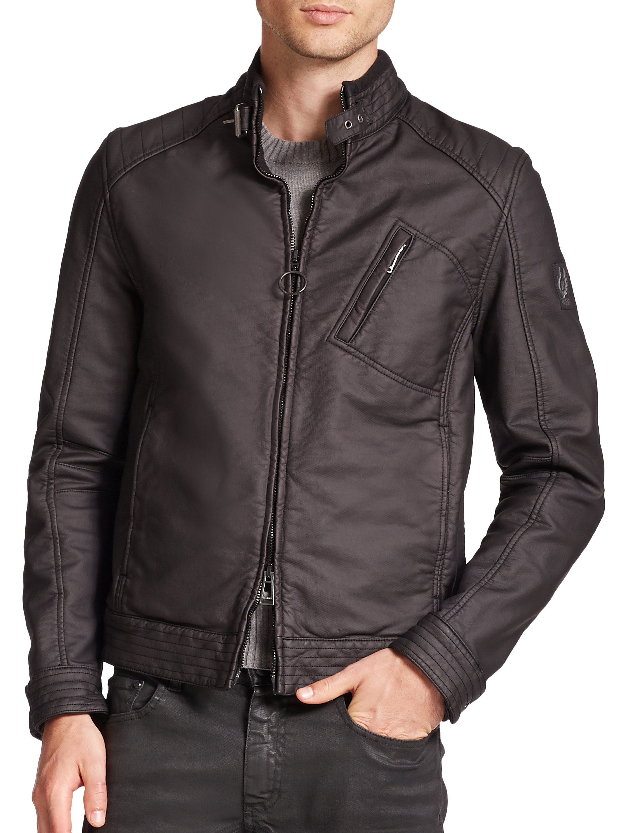 Belstaff Cotton H Racer Jacket in Black for Men - Lyst