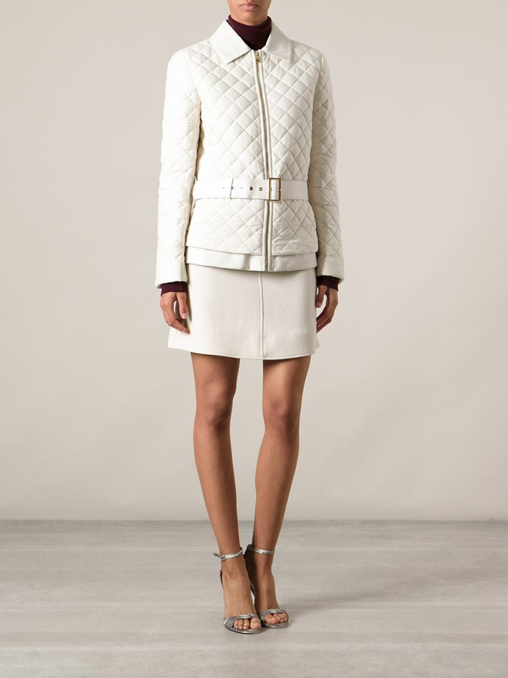 Ferragamo Quilted Jacket in White Lyst