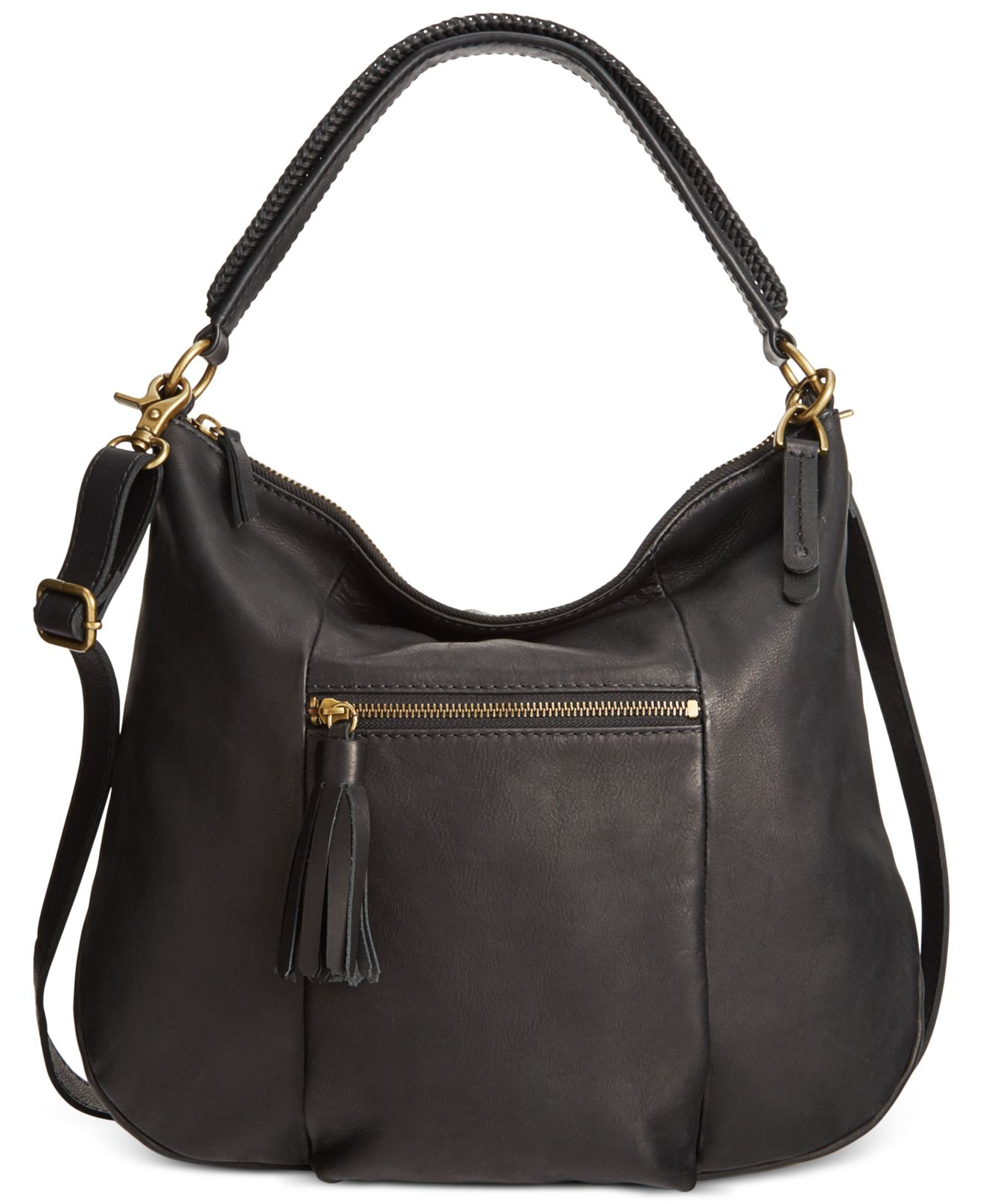 Lucky brand Harper Crossbody Hobo in Black | Lyst