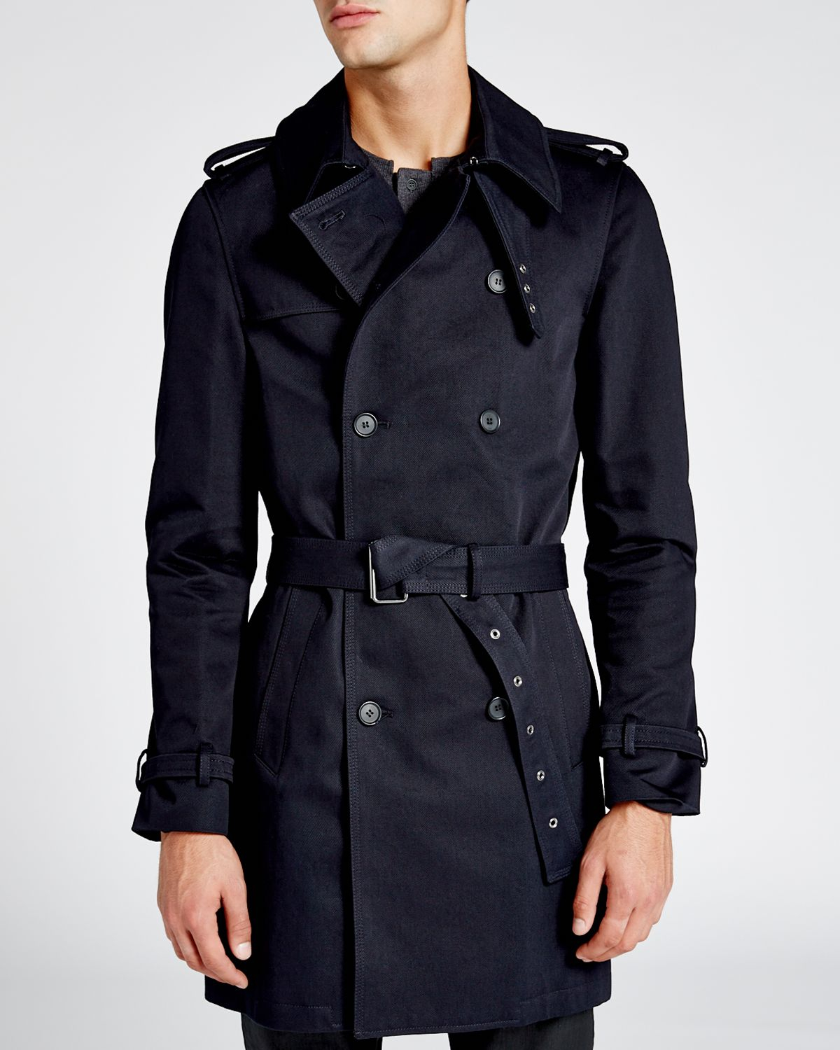 Lyst - The Kooples Trench Coat in Blue for Men