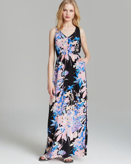 Yumi Kim Maxi Dress Molly Silk in Multicolor (Black Hawaii) | Lyst