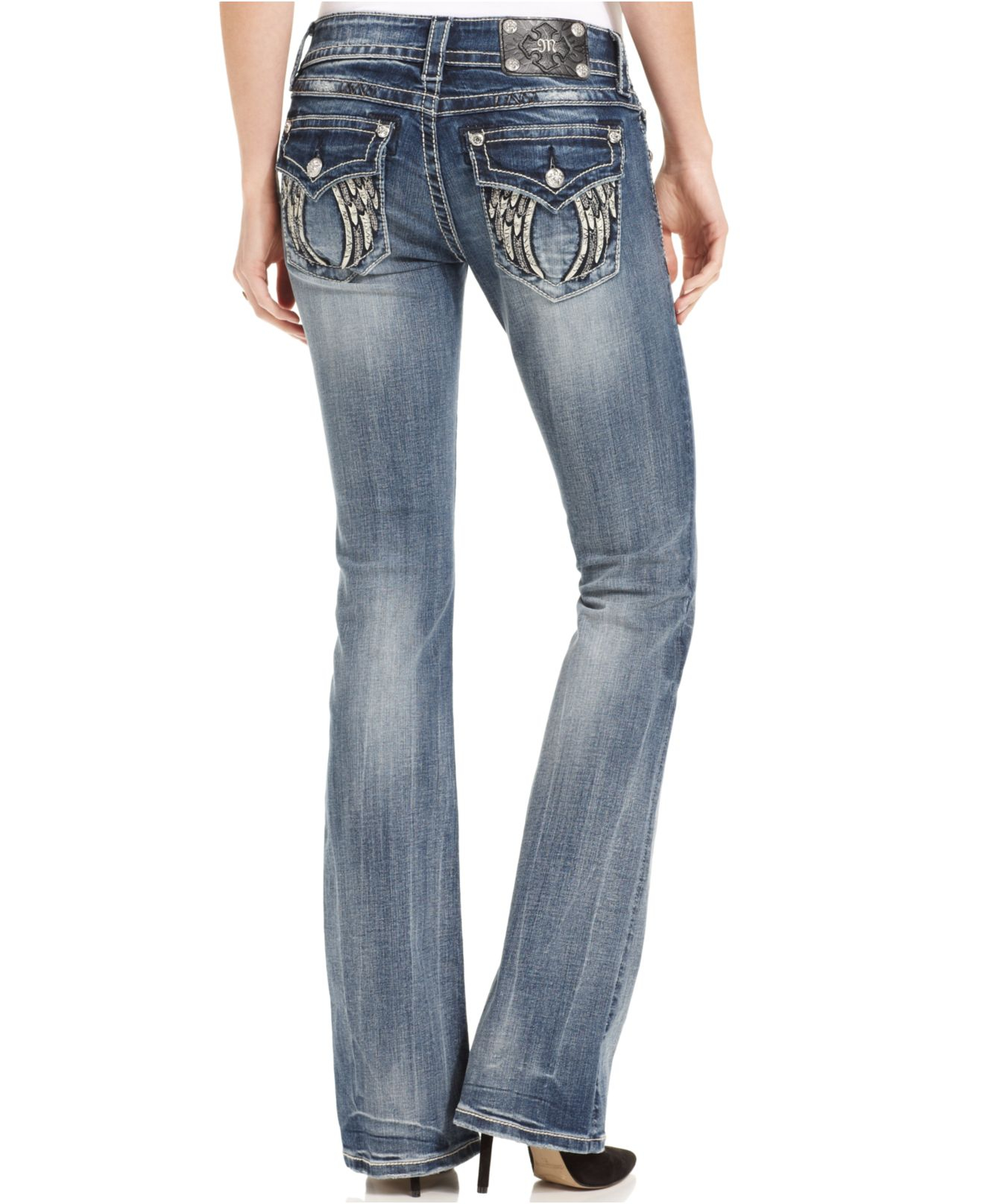 Miss Me Embellished Bootcut Jeans in Blue (Medium Wash) | Lyst