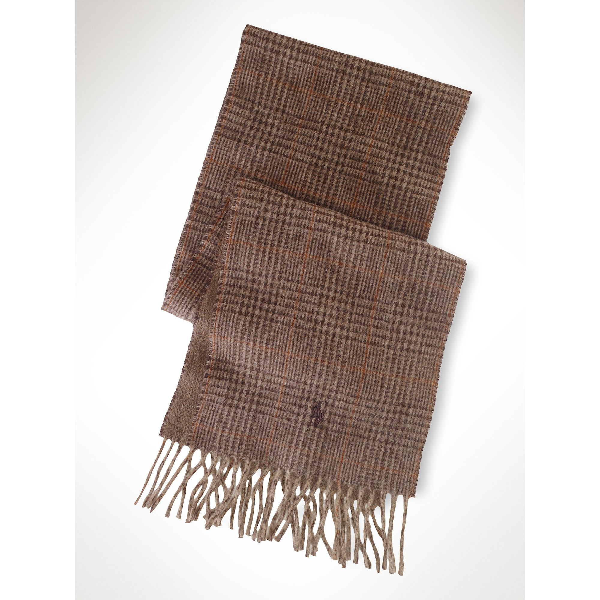 Lyst - Polo ralph lauren Glen Plaid Double-Faced Scarf in Brown for Men