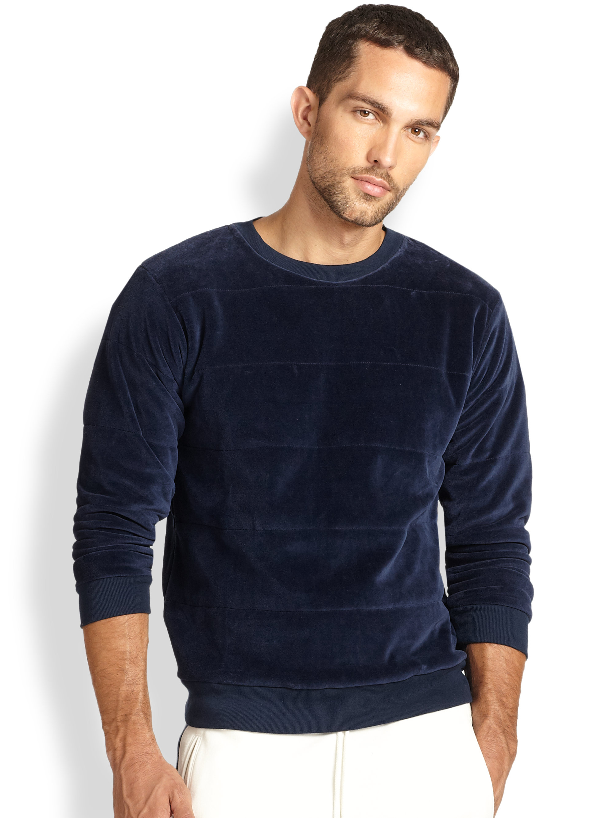 Lyst Éditions Mr Velvet Seamed Pullover in Blue for Men