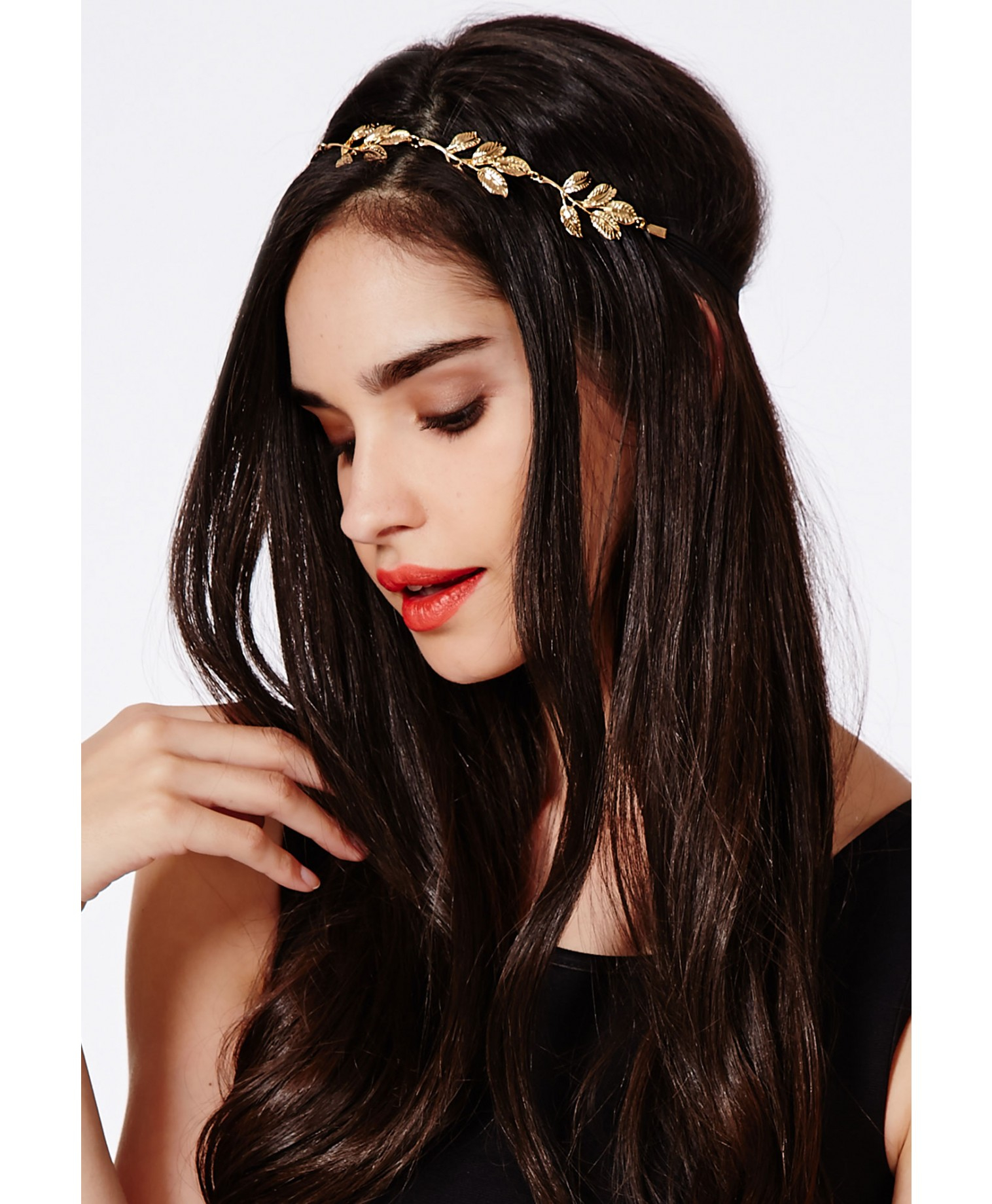 Missguided Lamia Gold Leaf Detail Headband in Metallic Lyst