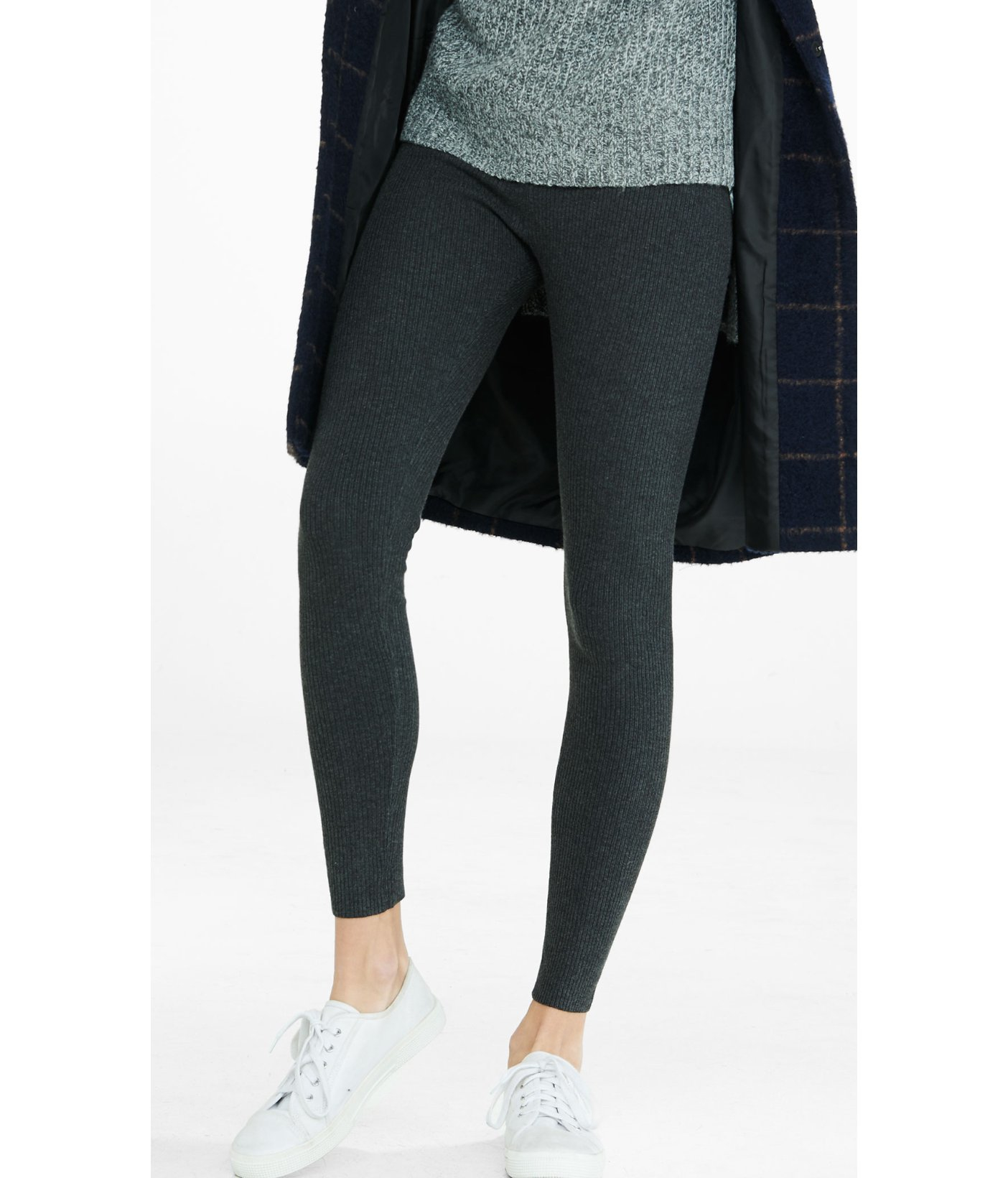 Express Ribbed Sweater Legging in Black | Lyst
