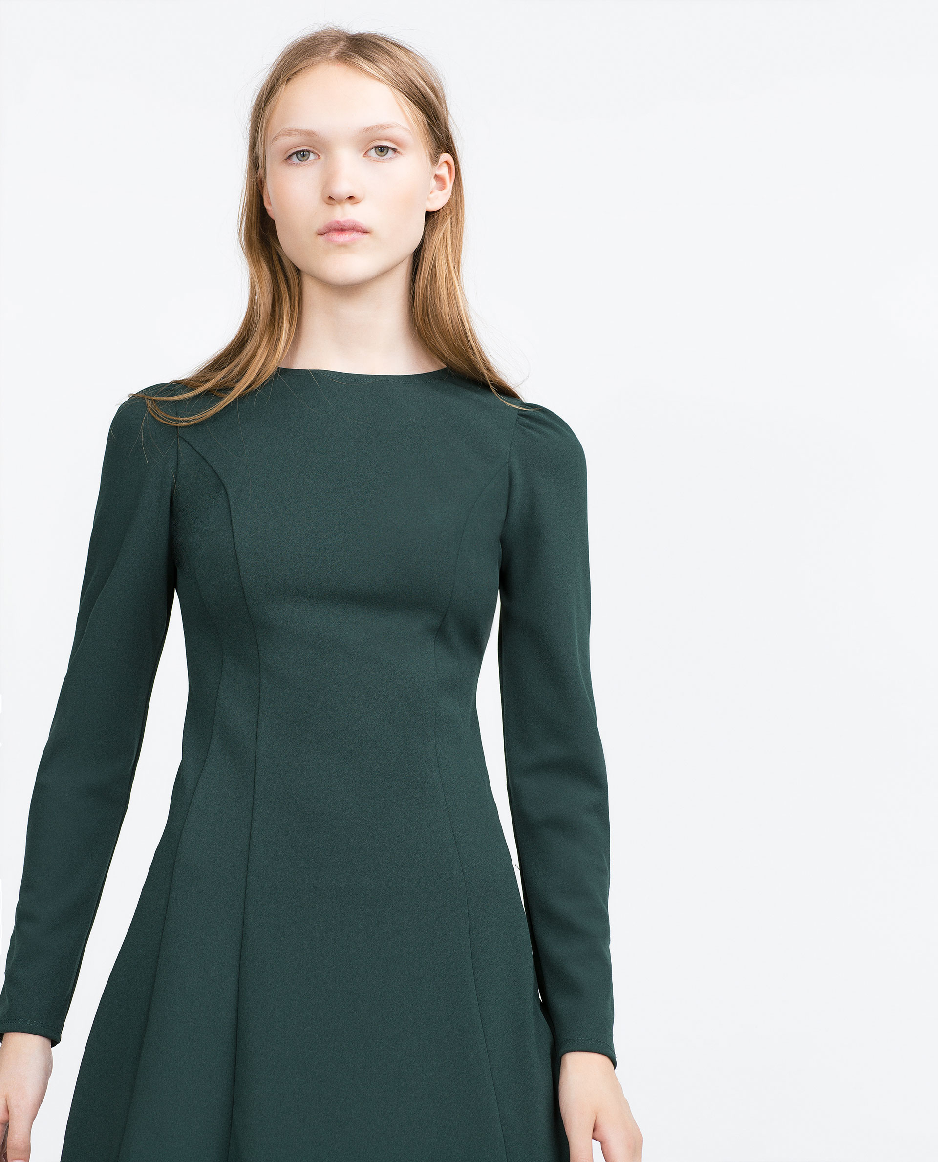 green zara dress long